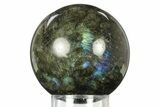 Flashy, Polished Labradorite Sphere - Great Color Play #277265-1